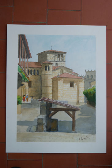 Colegiata de Santillana  del mar Oil Paper Landscaping