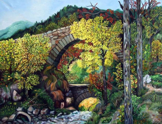 "Puente del Llobregat" Oil Canvas Landscaping