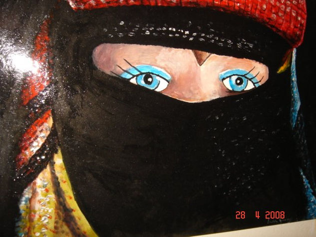 maghreb Mixed media Panel Portrait