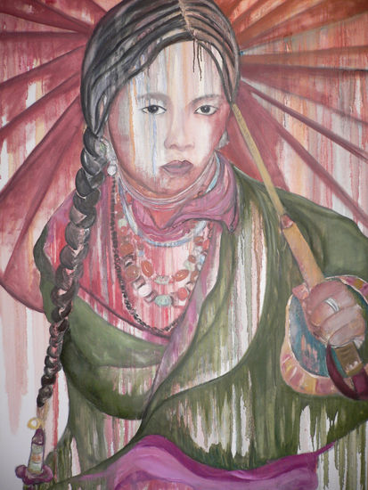 Niña tibetana Oil Canvas Figure Painting