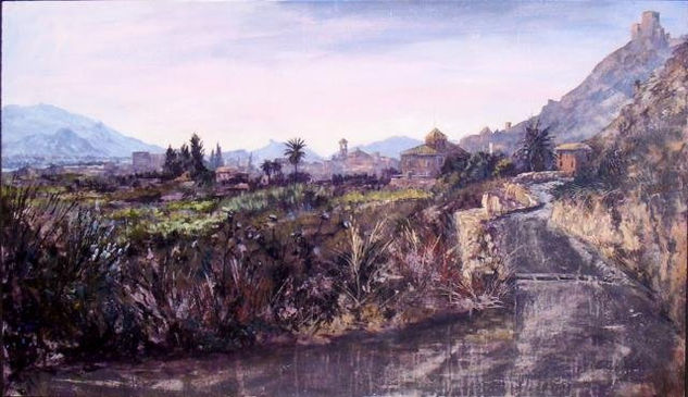 Panorámica de Mula-Murcia Mixed media Panel Landscaping