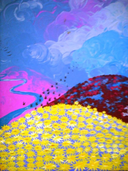 " MI CAMPO DE GIRASOLES " Acrylic Canvas Landscaping