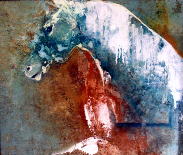 Caballo de Piedra Oil Panel Animals