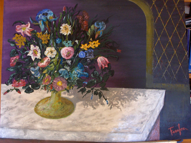 Composicion floral Oil Canvas Floral Painting