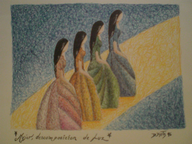 Mujer descomposicion de luz 