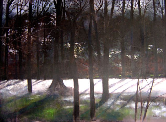 Nieve en el Retiro Mixed media Panel Landscaping