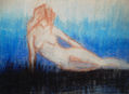 Mujer entre azules