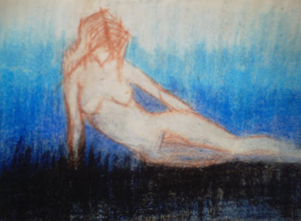Mujer entre azules