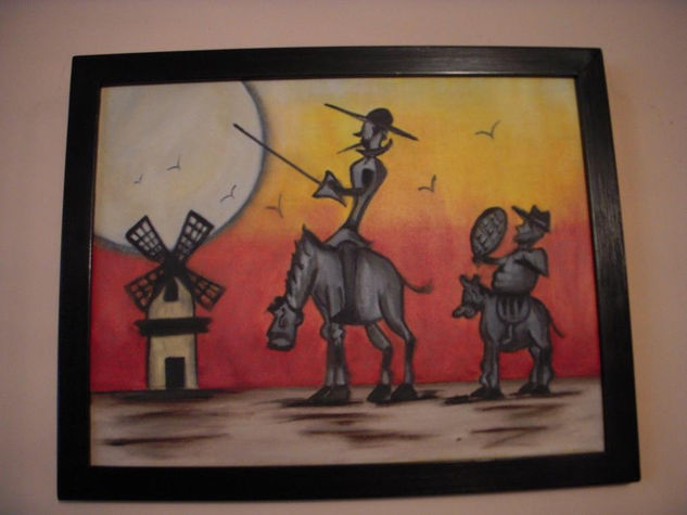 Don quijote y el sancho panza Oil Canvas Figure Painting