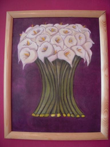 ramo de alcatraces Oil Canvas Floral Painting