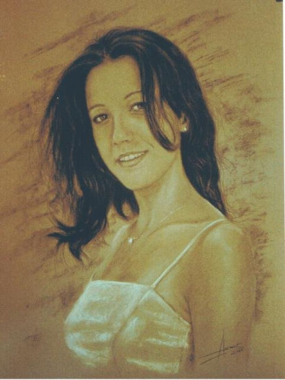 Retrato de Eva Pencil (coloured) Card Portrait