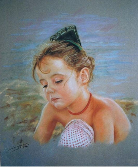 Retrato de  una Niña Pastel Card Portrait