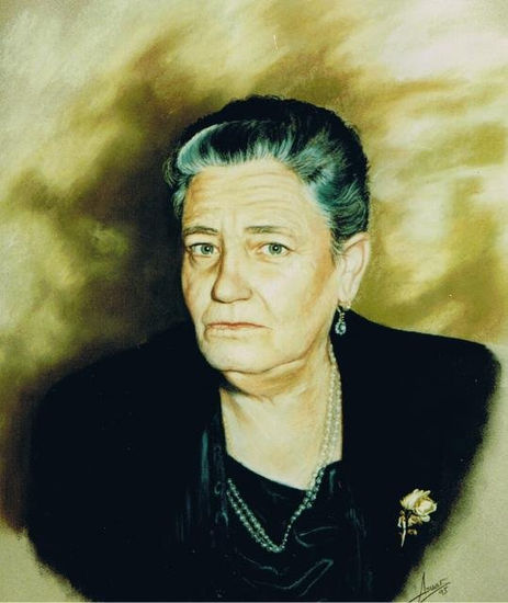 Retrato de  la Sra. Cavadas Pastel Cartulina Retrato