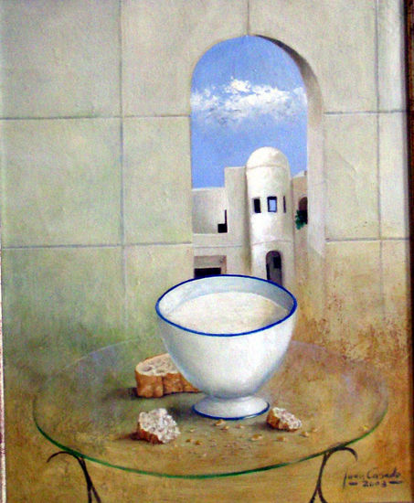 Leche y pan en Mojacar Oil Canvas Still Life Paintings