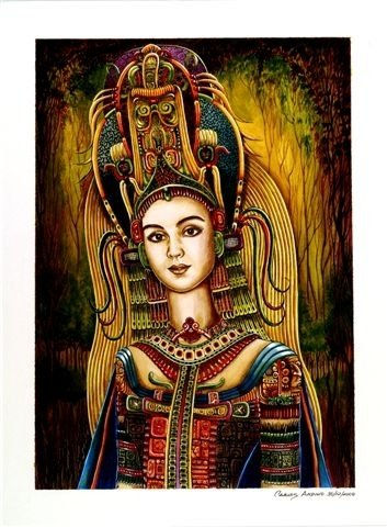 Princesa Maya 2 Tinta Cartulina Figura