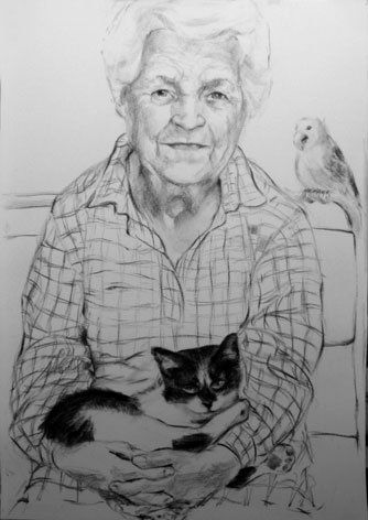 abuelita acompañada Charcoal