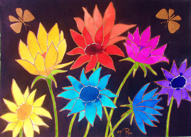 flores de fantasia - vendido Watercolour Paper Others