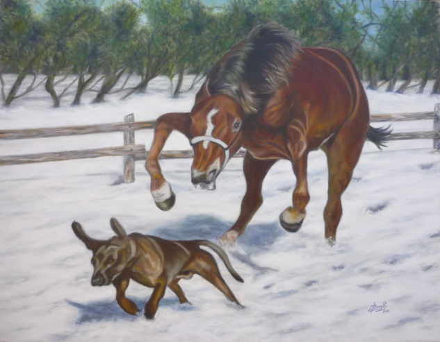 Sin título. Oil Canvas Animals