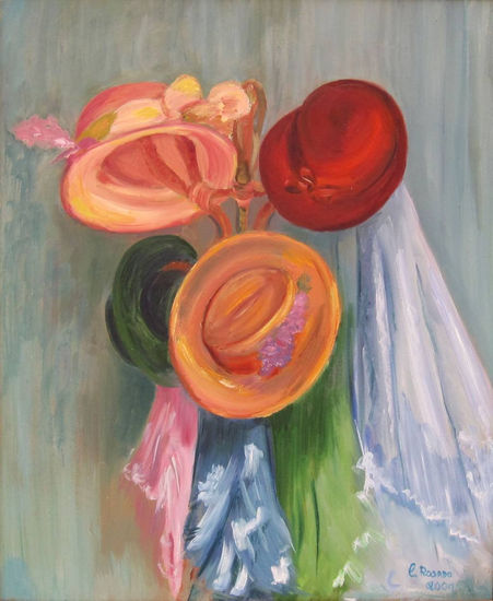 Sombreros Oil Panel Still Life Paintings