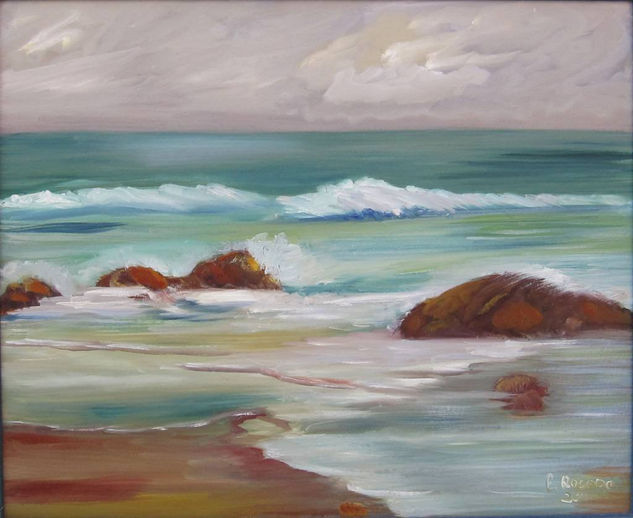 Mar con rocas Oil Panel Marine Painting