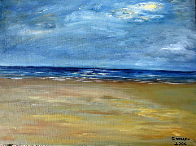 Atardecer en la playa Oil Panel Marine Painting