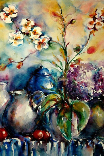 Composicion Floral Watercolour Paper Still Life Paintings