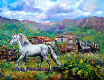 Paisaje con Caballos