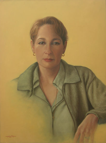 Retrato de Dña. Mónica Silva Oil Canvas Portrait