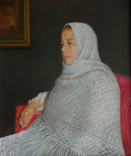 Madre del pintor Oil Canvas Portrait