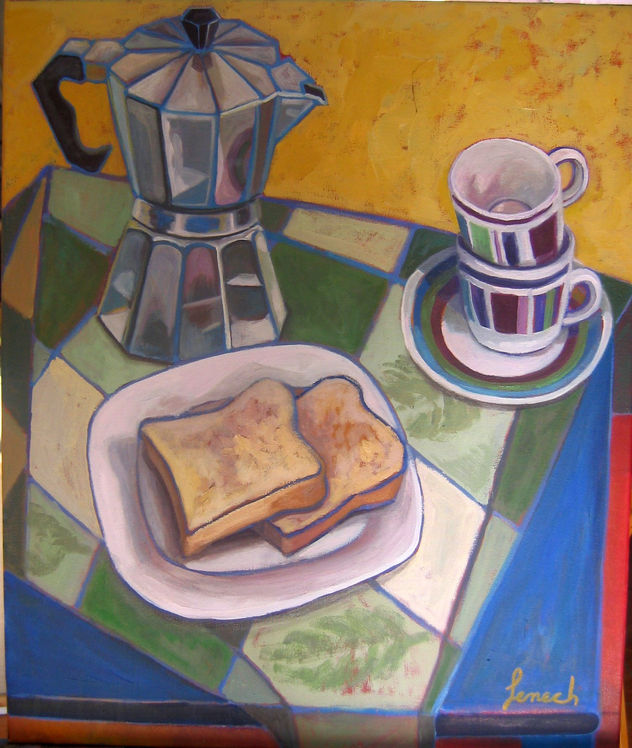 bodegón con cafetera