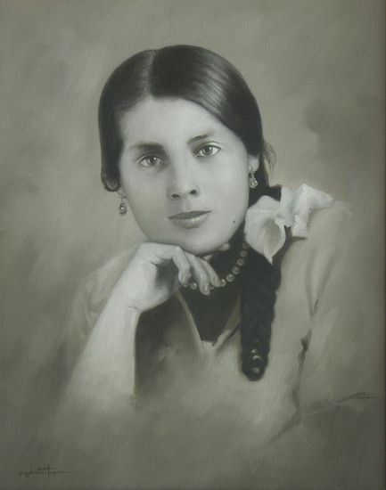 Rostro de una joven Óleo Lienzo Retrato