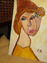 mujer con gardénia