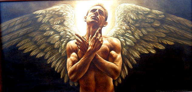 EL SEPTIMO ANGEL Oil Canvas Figure Painting