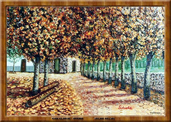 San Clodio (Lugo) Oil Canvas Landscaping