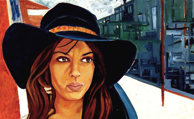 MUJER CON SOMBRERO