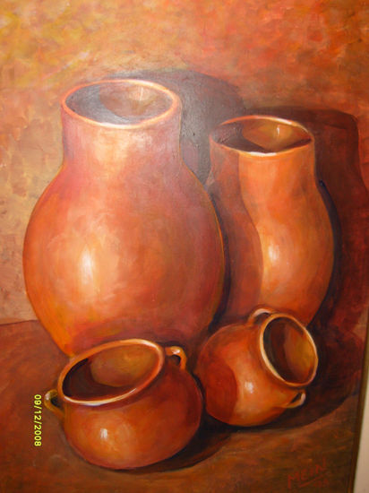 cacharros Acrylic Panel Still Life Paintings