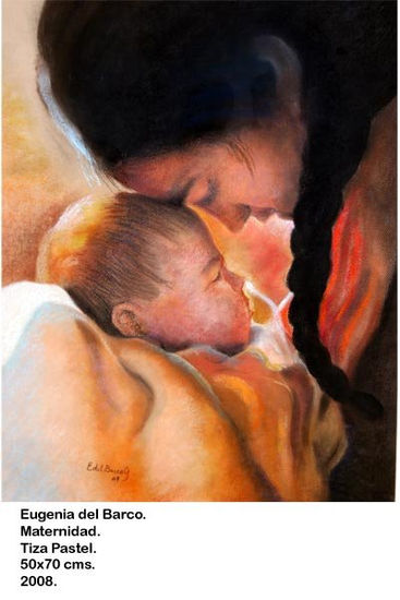 Maternidad Pastel Paper Figure Painting