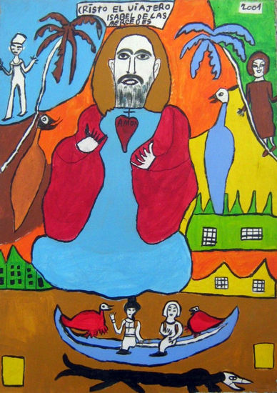 Cristo el viajero Acrylic Canvas Figure Painting