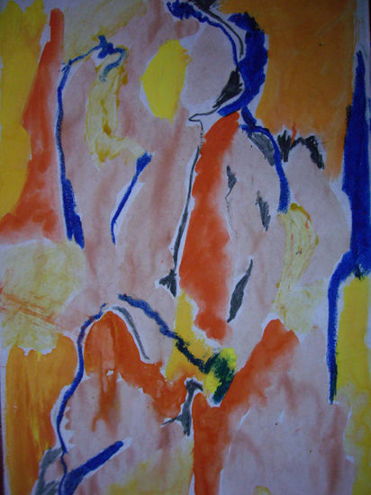 Disfrutando la tarde Gouache Papel Figura