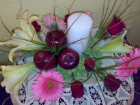 Gerberas con manzanas