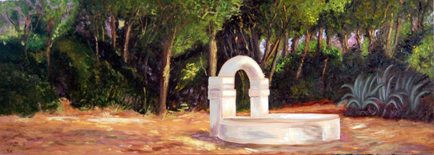 el patio del pozo Oil Canvas Landscaping