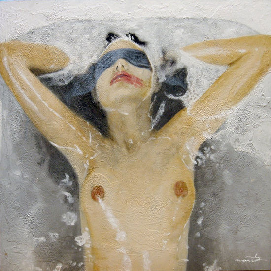 Blue Velvet Acrylic Panel Nude Paintings