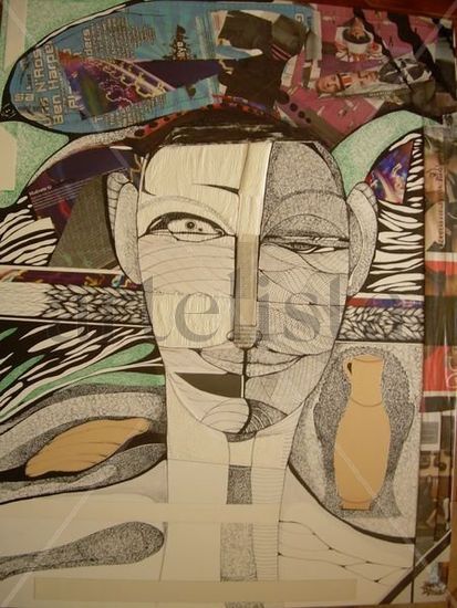 La gran ecologista. Mixed media Canvas Figure Painting