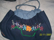 Bolso jean bordado