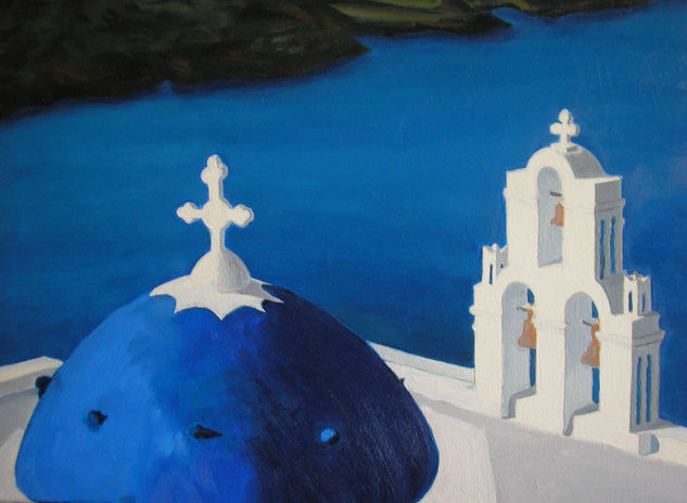 santorini Oil Canvas Landscaping