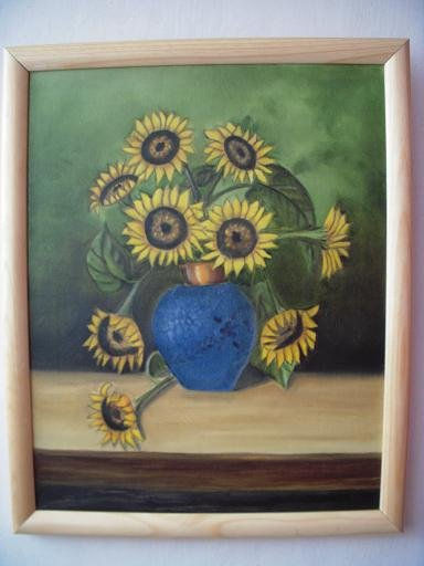 jarro de girasoles Oil Canvas Floral Painting