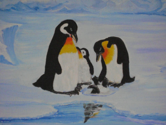 la familia de pinguinos Oil Canvas Others