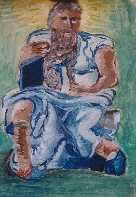 moises Oil Paper Figure Painting