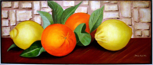 limones y naranjas Acrylic Panel Still Life Paintings