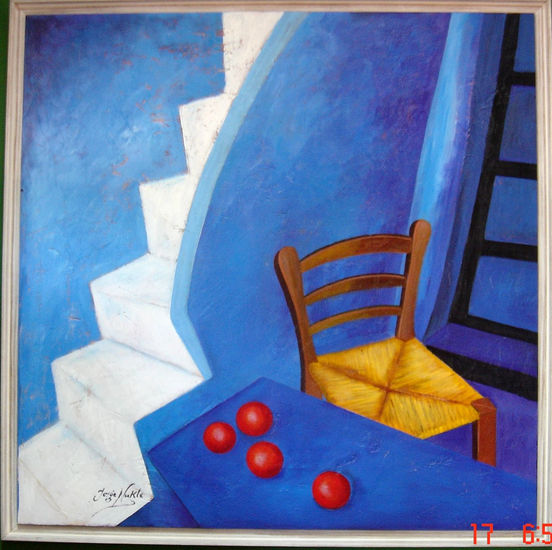 habitacion azul Acrylic Panel Still Life Paintings